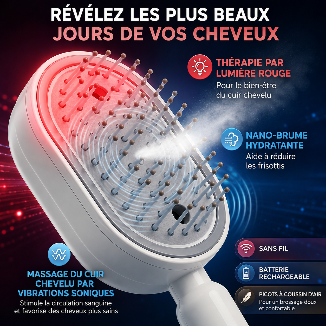 Brosse à Vapeur Professionnelle Sans Fil