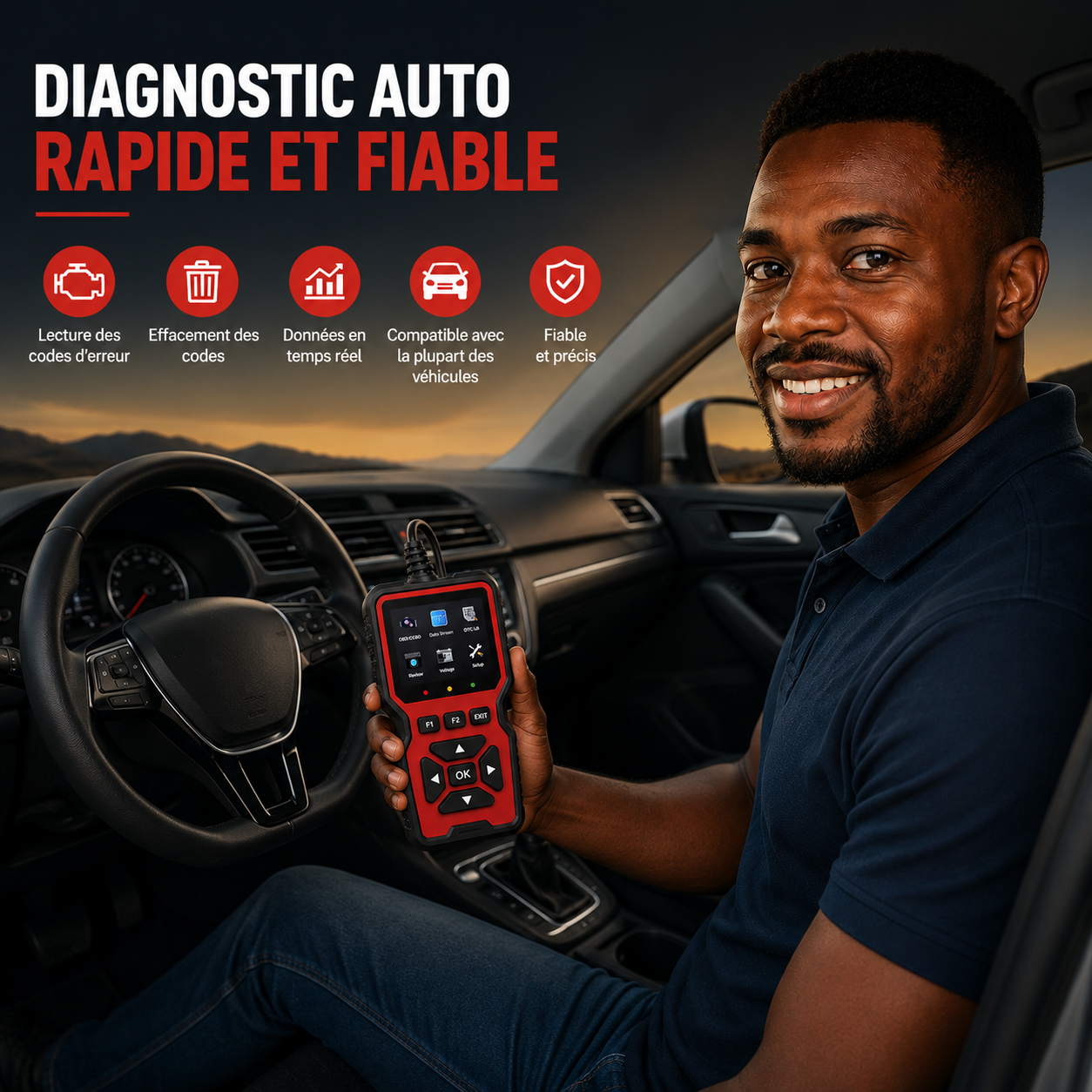 Scanner OBD2 pour voiture - Outil de diagnostic automobile