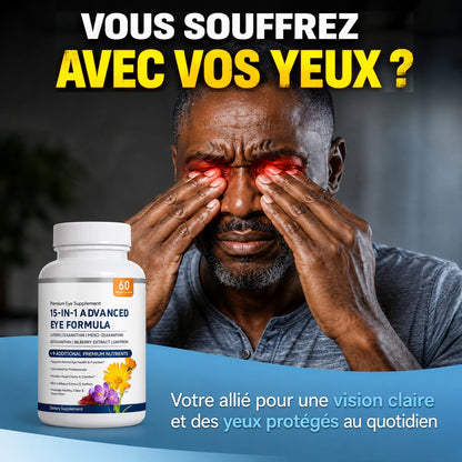 Capsules pour la santé oculaire 15-en-1 avec lutéine