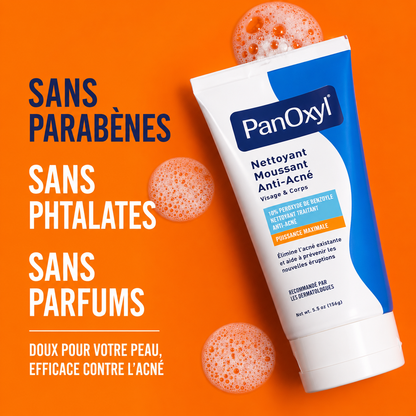 PanOxyl Nettoyant moussant contre l'acné, Peroxyde de benzoyle 10 %