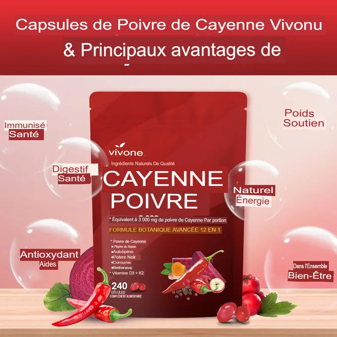 Cayenne Pepper-Complément alimentaire en capsules molles