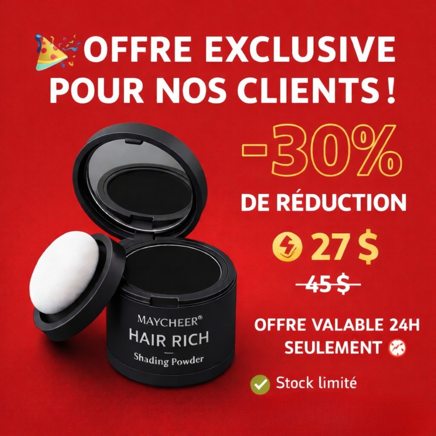 Camouflage Capillaire Professionnel Couleur Noire