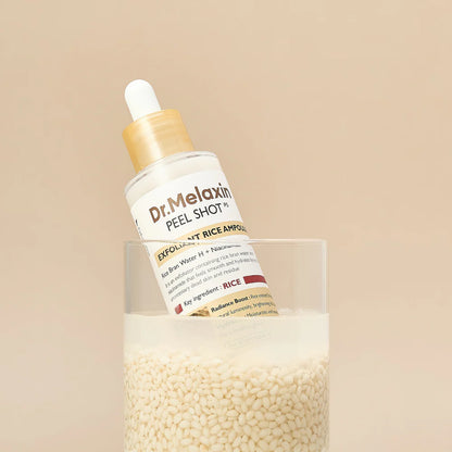 DR.MELAXIN Peel Shot Duo- Ampoule exfoliante au riz noir Shot