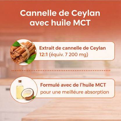 Capsules de Cannelle de Ceylan et Huile MCT- Complément Alimentaire en Gélules