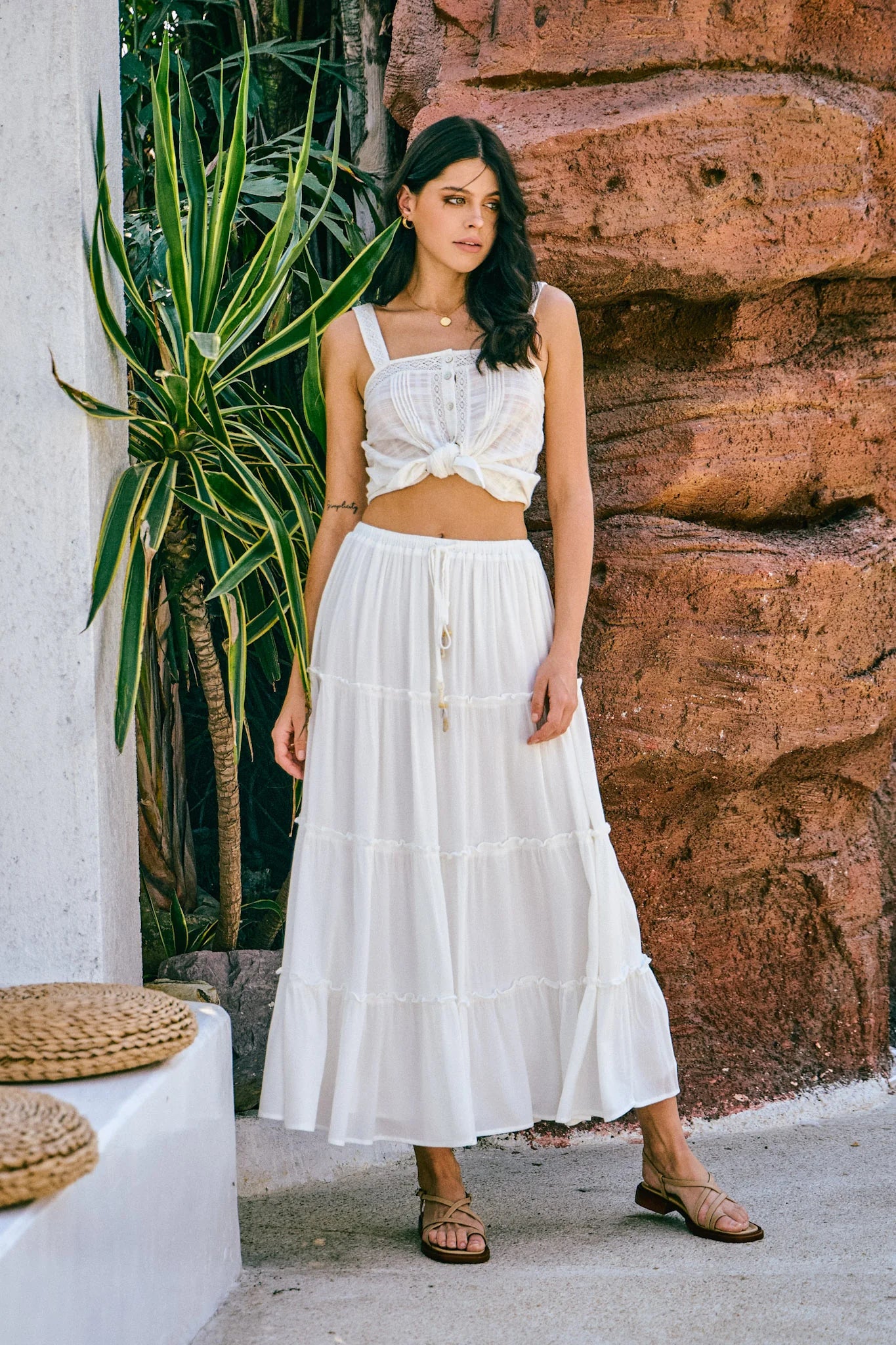 White maxi skirt Taille Standard